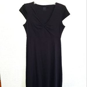 Toad&Co Dress Womens Small Black Rosemarie Short Sleeve Casual Fit Flare Cotton